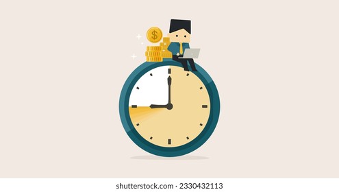 Business Deformation People Illustration Time is money Image 1:1.191 Eye-catching Background Image Clipart