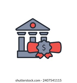 business degree icon. vector.Editable stroke.linear style sign for use web design,logo.Symbol illustration.