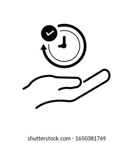 Icono de reloj de hora de entrega comercial. Vector de plantilla de diseño