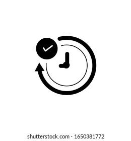 Icono de reloj de hora de entrega comercial. Vector de plantilla de diseño