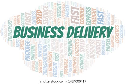 Business Delivery word cloud. Wordcloud made with text only.