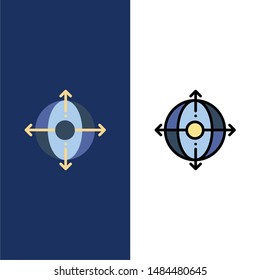 Business, Deployment, Management, Product  Icons. Flat and Line Filled Icon Set Vector Blue Background. Vector Icon Template background
