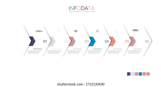 Business  design arrow template Timeline business planing process with  options, steps. Vector illustration. use for presentation and web design organization with pastel colors