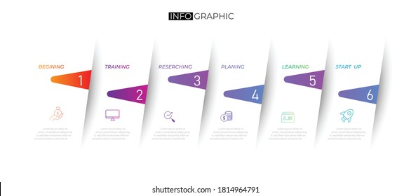Business design arrow template Timeline business planing process with options, steps. Vector illustration. use for presentation and web design organization with Gradient colors