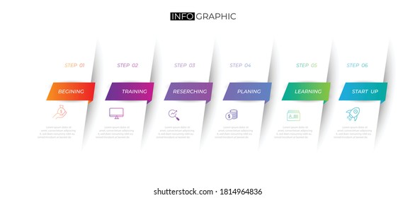 Business design arrow template Timeline business planing process with options, steps. Vector illustration. use for presentation and web design organization with Gradient colors