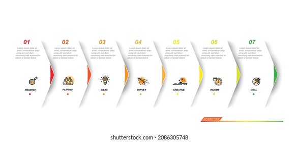 Business design arrow template Timeline business planning process with options, steps. Vector illustration. use for presentation and web design organization with  colors