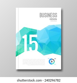 Business design background. Cover brochure Magazine corporate template mockup layout geometric shapes info-graphic, aqua color, vector illustration