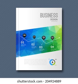 Business design background. Cover Magazine geometric shapes info-graphic, vector illustration