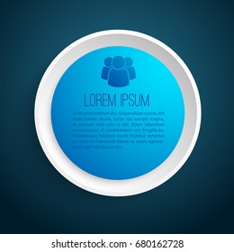 Business design concept background with text and teamwork icon on blue circle flat isolated vector illustration