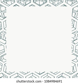 Business design concept with square text field. Hexagon pattern frame