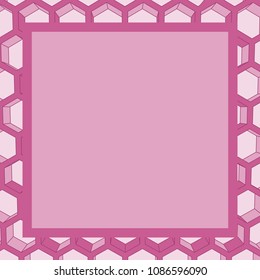Business design concept with square text field. Hexagon pattern frame