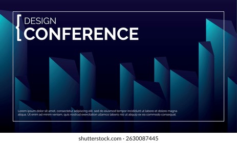 Business Design Conference. Abstract Event Background Banner. Tech Digital Webinar Template. Medical Science Forum Backdrop. Geometric Cover for Online Innovation Seminar. Computer BG Graphic Poster.