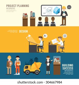 Business design conference concept people set presentation,meeting, building, success, agreement or partnership. with flat icons. vector illustration