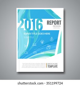 Business Design Cover Magazine info-graphic background, Aqua Marine Annual report 2016 Design template, vector illustration