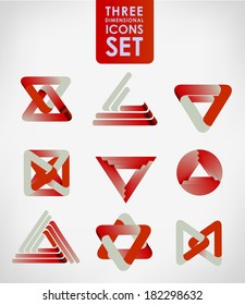 Business design elements  icon set, three-dimensional quality vector-icon  with a lot of variety ideal for business , flayer and presentation.