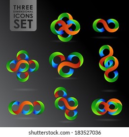 Business design elements  icon set, three-dimensional quality icon  with a lot of variety ideal for business , flayer and presentation.