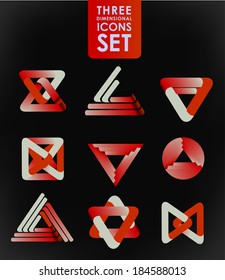 Business design elements  icon set, three-dimensional quality vector-icon  with a lot of variety ideal for business , flayer and presentation.