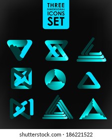Business design elements  icon set, three-dimensional quality vector-icon  with a lot of variety ideal for business , flayer and presentation.
