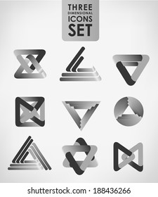 Business design elements  icon set, three-dimensional quality vector-icon  with a lot of variety ideal for business , flayer and presentation.