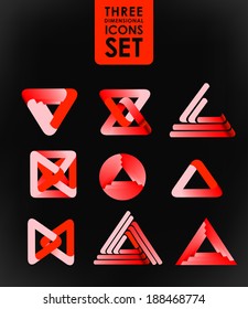 Business design elements  icon set, three-dimensional quality vector-icon  with a lot of variety ideal for business , flayer and presentation.
