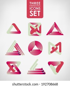 Business design elements  icon set, three-dimensional quality vector-icon  with a lot of variety ideal for business , flayer and presentation.
