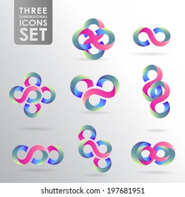 Business design elements  icon set, three-dimensional quality icon  with a lot of variety ideal for business , flayer and presentation.