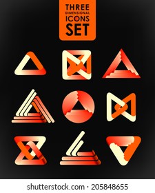 Business design elements  icon set, three-dimensional quality vector-icon  with a lot of variety ideal for business , flyer and presentation.