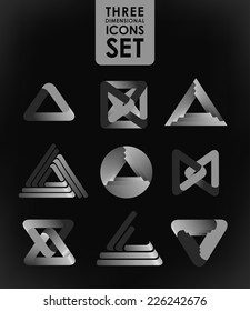 Business design elements  icon set, three-dimensional quality vector-icon  with a lot of variety ideal for business , flayer and presentation.