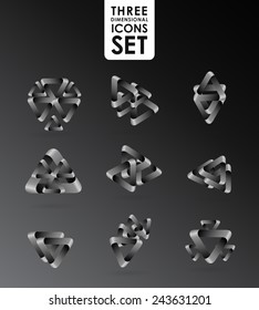 Business design elements  icon set, three-dimensional quality vector-icon  with a lot of variety ideal for business , flayer and presentation.