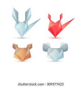 Business Design elements ( icon ) set for print and web business artwork. Poligon geometry amimals.