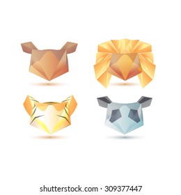 Business Design elements ( icon ) set for print and web business artwork. Poligon geometry amimals.