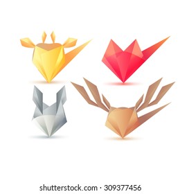 Business Design elements ( icon ) set for print and web business artwork. Poligon geometry amimals.