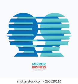 business design mirror concept vector illustration / graphic or web design layout.