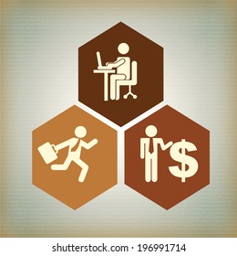 Business design over beige background, vector illustration