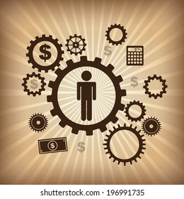 Business design over beige background, vector illustration