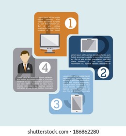 Business design over blue background, vector illustration