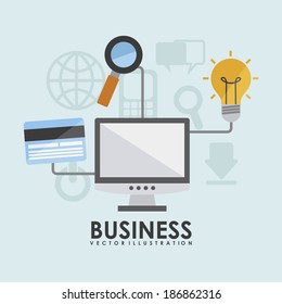 Business design over blue background, vector illustration