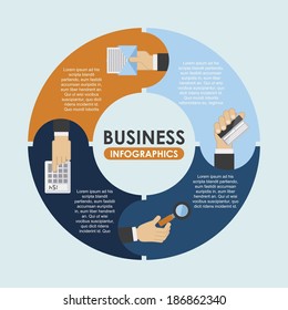 Business design over blue background, vector illustration