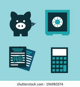 Business design over blue background, vector illustration