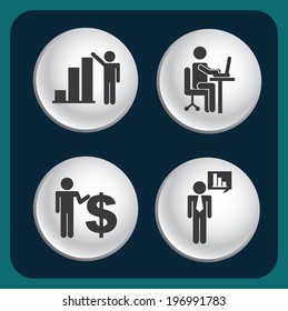 Business design over blue background, vector illustration