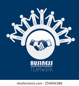 Business design over blue background, vector illustration.