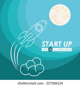 Business design over blue background, vector illustration.