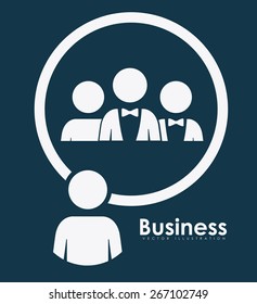 Business design over blue background, vector illustration
