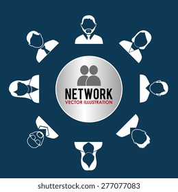 Business design over blue background, vector illustration.