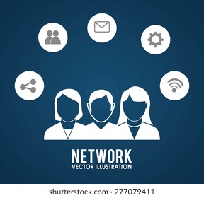 Business design over blue background, vector illustration.