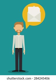 Business design over blue background, vector illustration
