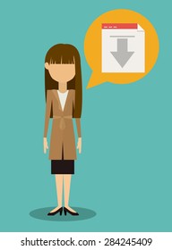 Business design over blue background, vector illustration
