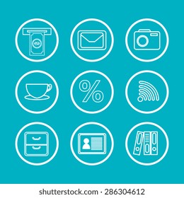 Business design over blue background, vector illustration.