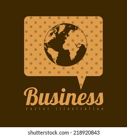 Business design over brown background, vector illustration