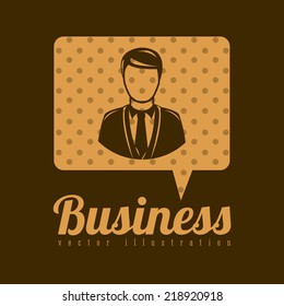 Business design over brown background, vector illustration